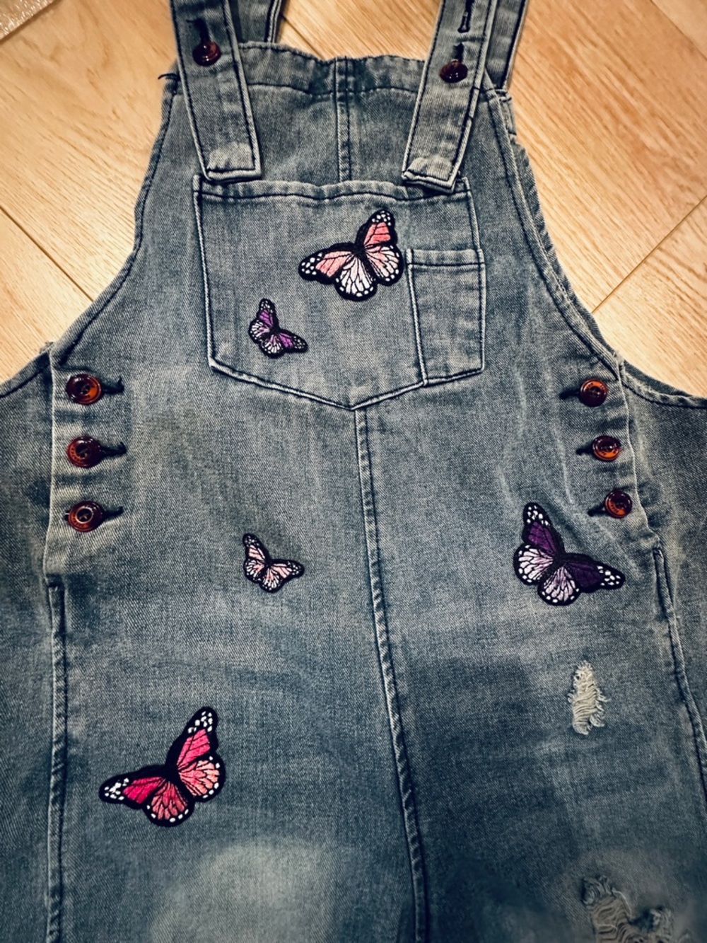 🤩👖NWT Distressed Denim Soft Wash Overalls 😍Small Oversized Baggy Fit! 👌🏼💜🩷🤍🦋
